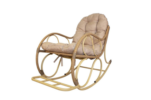 Кресло-качалка Элит бежевое, подушка Лен - купить в интернет-магазине Diopt.ru