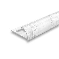 Раскладка наружная для плитки 10 мм 2,5м "Идеал", Мрамор белый