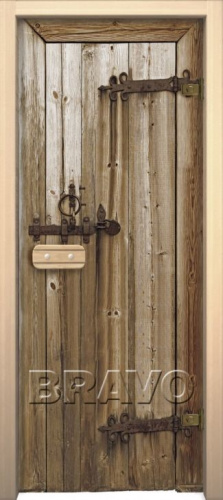 Дверь для бани и сауны 311 Бесцветное с рисунком - купить в интернет-магазине Diopt.ru