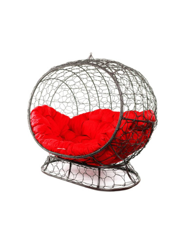 Диван УЛЕЙ на ножках с ротангом коричневый, красная подушка - купить в интернет-магазине Diopt.ru Диван УЛЕЙ на ножках с ротангом коричневый, красная подушка - купить в интернет-магазине Diopt.ru