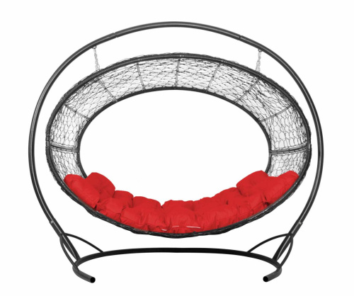 Подвесное кресло Диоген чёрное, красная подушка - купить в интернет-магазине Diopt.ru