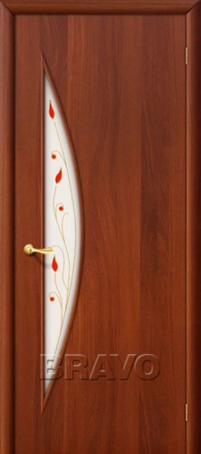 Межкомнатная ламинированная дверь 5П итальянский орех - купить в интернет-магазине Diopt.ru