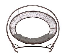 Подвесное кресло Диоген коричневое, серая подушка