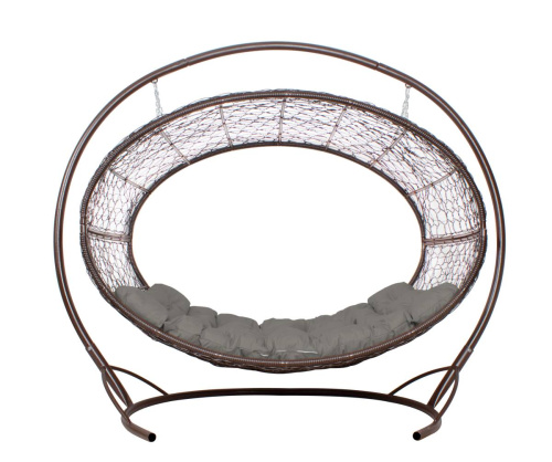 Подвесное кресло Диоген коричневое, серая подушка - купить в интернет-магазине Diopt.ru Подвесное кресло Диоген коричневое, серая подушка - купить в интернет-магазине Diopt.ru