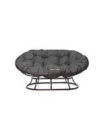 Диван МАМАСАН без ротанга коричневое, серая подушка