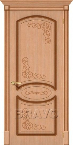 Межкомнатная шпонированная дверь Стандарт Азалия ПГ дуб - купить в интернет-магазине Diopt.ru