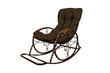 Кресло-качалка Овал ЛЮКС коричневое, коричневая подушка