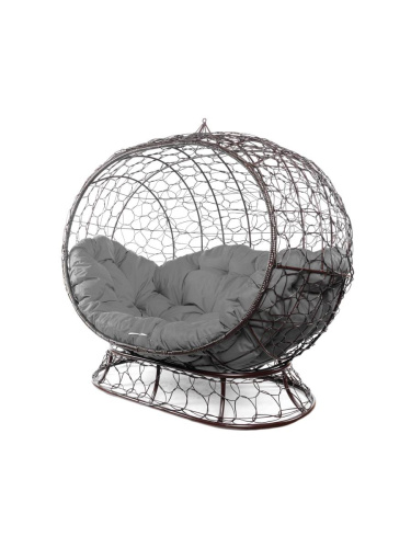 Диван УЛЕЙ на ножках с ротангом коричневый, серая подушка - купить в интернет-магазине Diopt.ru Диван УЛЕЙ на ножках с ротангом коричневый, серая подушка - купить в интернет-магазине Diopt.ru