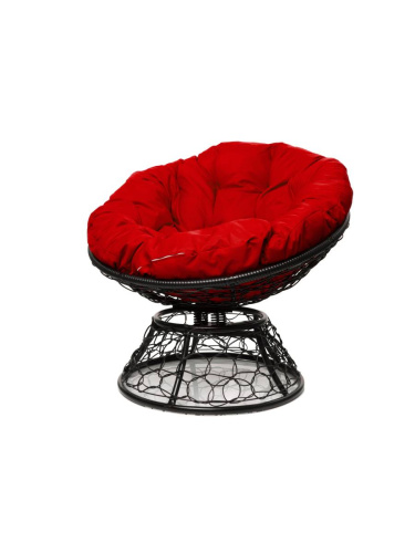Кресло ПАПАСАН пружинка с ротангом чёрное, красная подушка - купить в интернет-магазине Diopt.ru Кресло ПАПАСАН пружинка с ротангом чёрное, красная подушка - купить в интернет-магазине Diopt.ru