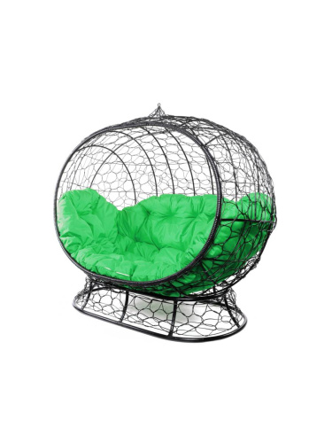 Диван УЛЕЙ на ножках с ротангом чёрный, зелёная подушка - купить в интернет-магазине Diopt.ru Диван УЛЕЙ на ножках с ротангом чёрный, зелёная подушка - купить в интернет-магазине Diopt.ru