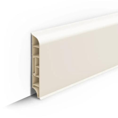 Плинтус напольный округлый 80мм 2,2м "Идеал Дюра", 033 Кремово-белый - купить в интернет-магазине Diopt.ru