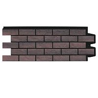Фасадная панель Grand Line Состаренный кирпич Design Plus Кофе с черным швом 995х390 мм