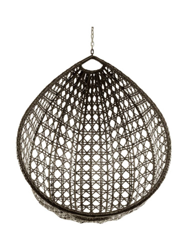 Подвесное кресло КАПЛЯ ЛЮКС с ротангом, коричневый (БЕЗ СТОЙКИ, БЕЗ ПОДУШКИ) - купить в интернет-магазине Diopt.ru