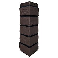 Угол наружный Grand Line Состаренный кирпич Design Шоколадный со швом RAL 9005 390х120х120 мм