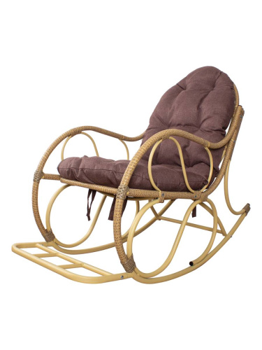 Кресло-качалка Элит разборное бежевое, подушка Какао - купить в интернет-магазине Diopt.ru