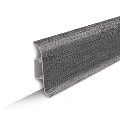 Плинтус напольный с центральной планкой  85мм  2,2м "Идеал Классик", 187 Алюминий темный - купить в интернет-магазине Diopt.ru