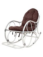Кресло-качалка Элит разборное белое, подушка Какао