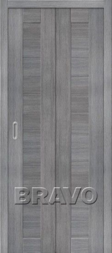 Межкомнатная складная дверь с эко шпоном Порта-21 Grey Veralinga - купить в интернет-магазине Diopt.ru
