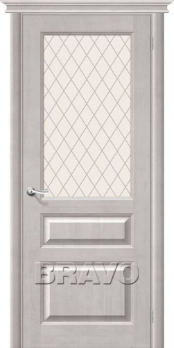 Межкомнатная дверь из Массива М5 со стеклом белый воск - купить в интернет-магазине Diopt.ru