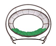 Подвесное кресло Диоген коричневое, зелёная подушка