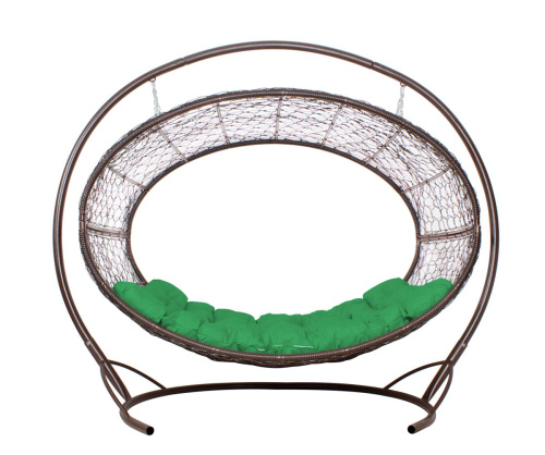 Подвесное кресло Диоген коричневое, зелёная подушка - купить в интернет-магазине Diopt.ru