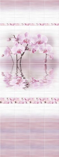 Стеновые ПВХ панели фотопечать Мелисса Орхидея узор - купить в интернет-магазине Diopt.ru