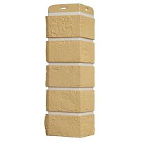 Угол наружный Grand Line Состаренный кирпич Design Plus Ваниль с белым швом 390х120х120 мм