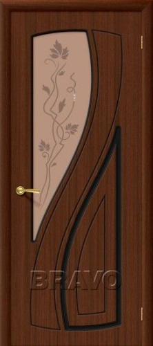 Межкомнатная шпонированная дверь Стандарт Лагуна ПО Шоколад - купить в интернет-магазине Diopt.ru