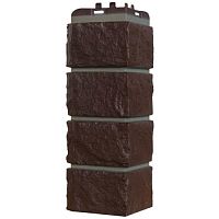 Угол наружный Grand Line Колотый камень Design Шоколадный со швом RAL 7006 392х153х153 мм