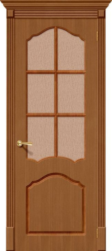 Межкомнатная шпонированная дверь Стандарт Каролина ПО Орех - купить в интернет-магазине Diopt.ru