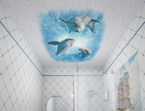 Unique декоративный потолок ПВХ Дельфины 2,5 - купить в интернет-магазине Diopt.ru фото 2