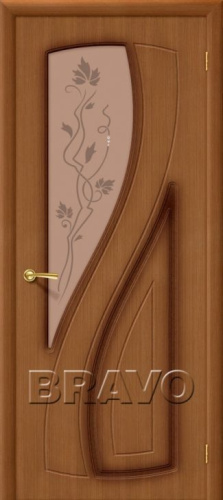 Межкомнатная шпонированная дверь Стандарт Лагуна ПО Орех - купить в интернет-магазине Diopt.ru