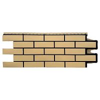 Фасадная панель Grand Line Клинкерный кирпич Design Песочный со швом RAL 9005 968х390 мм