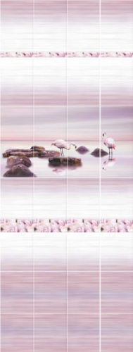 Стеновые ПВХ панели фотопечать Мелисса Фламинго узор - купить в интернет-магазине Diopt.ru