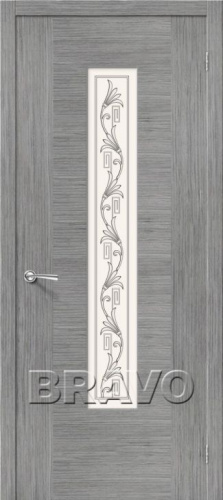 Межкомнатная шпонированная дверь Стандарт Рондо ПО серый дуб - купить в интернет-магазине Diopt.ru