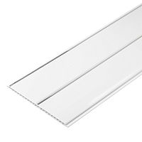 Панель ПВХ двухсекционная белая хром 