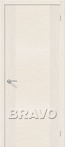 Межкомнатная шпонированная дверь Стандарт Рондо ПГ беленый дуб - купить в интернет-магазине Diopt.ru