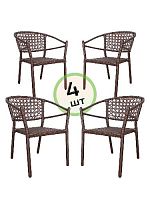 Комплект 4 стула Латте с ротангом