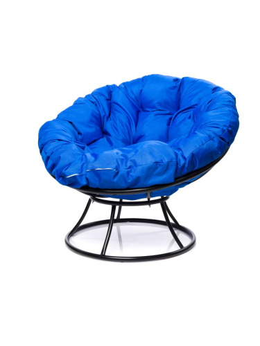 Кресло ПАПАСАН без ротанга чёрное, синяя подушка - купить в интернет-магазине Diopt.ru Кресло ПАПАСАН без ротанга чёрное, синяя подушка - купить в интернет-магазине Diopt.ru