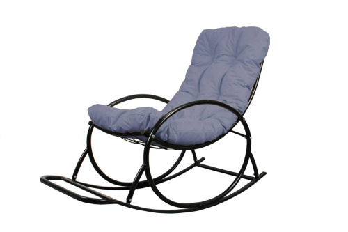 Кресло-качалка Овал черное, серая подушка - купить в интернет-магазине Diopt.ru