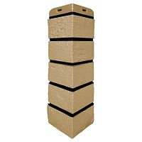 Угол наружный Grand Line Состаренный кирпич Design Песочный со швом RAL 9005 390х120х120 мм