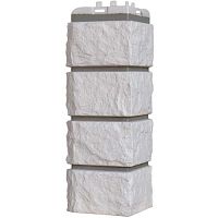 Угол наружный Grand Line Колотый камень Design Молочный со швом RAL 7006 392х153х153 мм