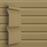 Сайдинг виниловый Grand Line Amerika Slim D4 Корабельный брус Карамельный 3000х203 мм