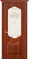 Межкомнатная дверь с ПВХ-пленкой Перфекта итальянский орех (художественное стекло)